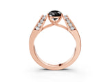 Rose gold Fancy Black Pear Cut Diamond Channel Set Solitaire Ring with Four-Prong Setting_39