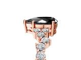 Rose gold Fancy Black Pear Cut Diamond Cluster Pavé Band with Four-Prong Setting_8