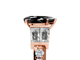 Rose gold Fancy Black Pear Cut Diamond Engagement Ring with Baguette Side Stones and Channel Set Band_17