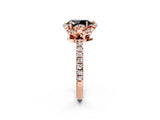 Rose gold Fancy Black Pear Cut Diamond Halo Pave Band with Four-Prong Setting_5