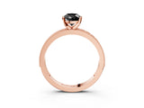 Rose gold Fancy Black Pear Cut Diamond Milgrain Pavé Engagement Ring with Four-Prong Setting_3