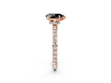 Rose gold Fancy Black Pear Cut Diamond Ring with Pavé Band and Four-Prong Setting_2