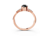 Rose gold Fancy Black Pear Cut Diamond Ring with Side Stones and Four-Prong Setting_39