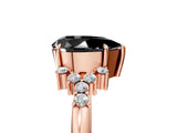 Rose gold Fancy Black Pear Cut Diamond Ring with Side Stones and Four-Prong Setting_41