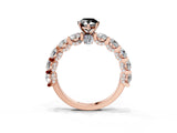Rose gold Fancy Black Pear Cut Diamond Side Stone Engagement Ring with Four-Prong Setting_28