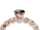 Rose gold Fancy Black Pear Cut Diamond Side Stone Engagement Ring with Four-Prong Setting_29