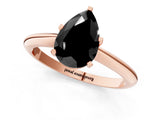 Rose gold Fancy Black Pear Cut Diamond Solitaire Engagement Ring with Classic Band and Four-Prong Setting_13