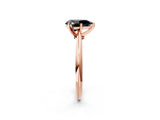 Rose gold Fancy Black Pear Cut Diamond Solitaire Engagement Ring with Classic Band and Four-Prong Setting_14