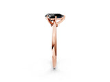 Rose gold Fancy Black Pear Cut Diamond Solitaire Engagement Ring with Classic Band and Four-Prong Setting_26