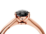 Rose gold Fancy Black Pear Cut Diamond Solitaire Engagement Ring with Classic Band and Four-Prong Setting_28