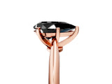Rose gold Fancy Black Pear Cut Diamond Solitaire Engagement Ring with Classic Band and Four-Prong Setting_29