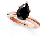 Rose gold Fancy Black Pear Cut Diamond Solitaire Engagement Ring with Round Band and Four-Prong Setting_85