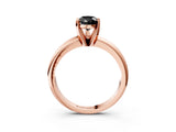 Rose gold Fancy Black Pear Cut Diamond Solitaire Engagement Ring with Round Band and Four-Prong Setting_87