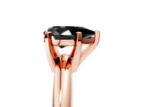 Rose gold Fancy Black Pear Cut Diamond Solitaire Engagement Ring with Round Band and Four-Prong Setting_89