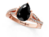 Rose gold Fancy Black Pear Cut Diamond Solitaire Engagement Ring with Twisted Pavé Band and Four-Prong Setting_37