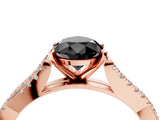 Rose gold Fancy Black Pear Cut Diamond Solitaire Engagement Ring with Twisted Pavé Band and Four-Prong Setting_40