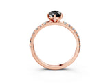 Rose gold Fancy Black Pear Cut Diamond Solitaire Pavé Band with Four-Prong Setting_3