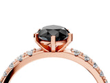 Rose gold Fancy Black Pear Cut Diamond Solitaire Pavé Band with Four-Prong Setting_4