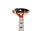 Rose gold Fancy Black Pear Cut Diamond Solitaire Pavé Band with Four-Prong Setting_5