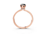 Rose gold Fancy Black Pear Cut Diamond Solitaire Ring with Classic Band and Four-Prong Setting_3