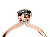 Rose gold Fancy Black Pear Cut Diamond Solitaire Ring with Classic Band and Four-Prong Setting_4