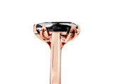 Rose gold Fancy Black Pear Cut Diamond Solitaire Ring with Flower Prong Setting and Classic Band_29