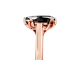 Rose gold Fancy Black Pear Cut Diamond Solitaire Ring with Flower Prong Setting and Classic Band_41
