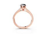Rose gold Fancy Black Pear Cut Diamond Solitaire Ring with Pavé Band and Prong Setting_15