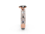 Rose gold Fancy Black Pear Cut Diamond Solitaire Ring with Pavé and Channel Set Band_2