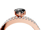 Rose gold Fancy Black Pear Cut Diamond Solitaire Ring with Pavé and Channel Set Band_4