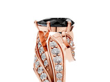 Rose gold Fancy Black Pear Cut Diamond Solitaire Ring with Prong Setting and Twisted Pavé Band_5