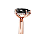 Rose gold Fancy Black Pear Cut Diamond Solitaire Ring with Thin Band and Four-Prong Setting_5