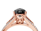 Rose gold Fancy Black Pear Cut Diamond Split Shank Engagement Ring with Pavé Band_4