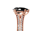 Rose gold Fancy Black Pear Cut Diamond Split Shank Engagement Ring with Pavé Band_5