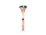 Rose gold Fancy Black Pear Cut Diamond Three-Stone Engagement Ring with Prong Setting and Pavé Band_2