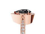 Rose gold Fancy Black Pear Cut Halo Diamond Engagement Ring with Split Shank Band and Four-Prong Setting_5