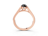 Rose gold Fancy Black Pear Cut Solitaire Cathedral Diamond Engagement Ring with Channel-Set Band and Four-Prong Setting_6
