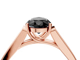 Rose gold Fancy Black Pear Cut Solitaire Cathedral Diamond Engagement Ring with Channel-Set Band and Four-Prong Setting_7