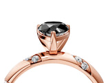 Rose gold Fancy Black Pear Cut Solitaire Diamond Engagement Ring with Twisted Pave Band and Four-Prong Setting_7