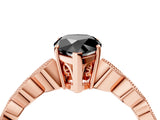 Rose gold Fancy Black Pear Cut Solitaire Diamond Ring with Infinity Twist Band and Four-Prong Setting_4
