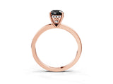 Rose gold Fancy Black Pear Cut Solitaire Diamond Ring with Prong Setting and Plain Band_3