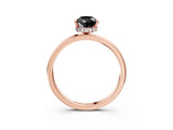 Rose gold Fancy Black Pear Cut Solitaire Engagement Ring with Cathedral Band and Four-Prong Setting_3