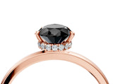 Rose gold Fancy Black Pear Cut Solitaire Engagement Ring with Cathedral Band and Four-Prong Setting_4