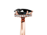 Rose gold Fancy Black Pear Cut Solitaire Engagement Ring with Cathedral Band and Four-Prong Setting_5