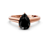 Rose gold Fancy Black Pear Cut Solitaire Engagement Ring with Tapered Band and Four-Prong Setting_3