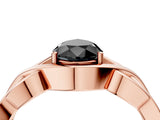 Rose gold Fancy Black Pear Cut Solitaire Intertwined Band Prong Setting Ring_4