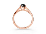 Rose gold Fancy Black Pear Cut Solitaire Split Shank Pavé Diamond Engagement Ring_3