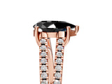 Rose gold Fancy Black Pear Cut Solitaire Split Shank Pavé Diamond Engagement Ring_5