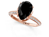 Rose gold Fancy Black Pear Cut Solitaire Split Shank Pave Diamond Engagement Ring with Four-Prong Setting_25