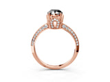 Rose gold Fancy Black Pear Cut Solitaire Split Shank Pave Diamond Engagement Ring with Four-Prong Setting_27